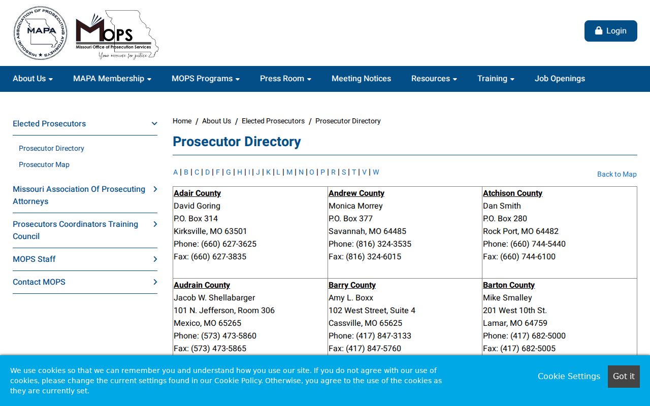 Official Stoddard County directory context for Bernie criminal records and prosecution routing